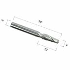 Фреза DJTOL N2QX617 спиральная двухзаходная сферическая (по дереву, композиту (АКП), пластику)