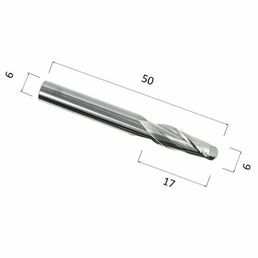 Фреза DJTOL N2QX617 спиральная двухзаходная сферическая (по дереву, композиту (АКП), пластику)