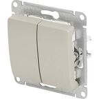 Выключатель встраиваемый Systeme Electric Glossa СХ5 2 клавиши цвет платиновый