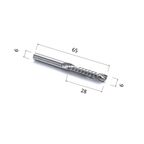 Фреза DJTOL A1FLX628 компрессионная спиральная однозаходная (по дереву, композиту (АКП), пластику)