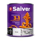 Грунт-эмаль 3 в 1 Saiver гладкая цвет белый 0.8 кг