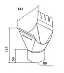 Воронка желоба Grand Line металлическая d125-90 мм графитовый серый RAL 7024