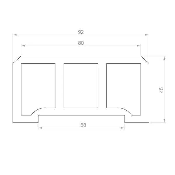 Перила прямоугольные ДПК 45x92x3000 мм венге