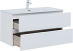 Комплект мебели Aquanet Алвита New 101 см подвесной (тумба с раковиной и зеркалом)