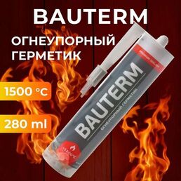 Герметик высокотемпературный BAUTERM силикатный для печей и каминов, чёрный