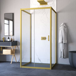 Душевой уголок Vegas-Glass 100x100  ZP-U NOVO 100*100 03 crystalvision профиль золото матовое, стекло crystalvision