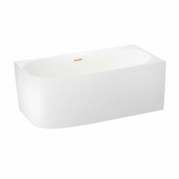 Пристенная угловая ванна акриловая 160 х 75 см с каркасом и экраном Wellsee Belle Spa 2.0 235803004 в наборе 4 в 1: асимметричная ванна белый глянец (правый разворот), каркас, экран, слив-перелив