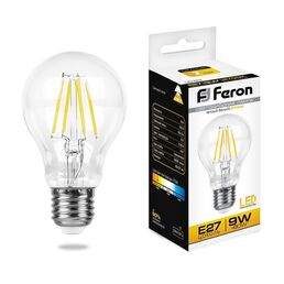 Лампочка светодиодная филаментная груша E27 9W 2700K Feron 25631