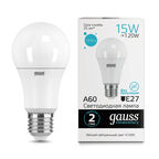 Светодиодная лампа Gauss LED Elementary A60 15W E27 4100K 1/10/50