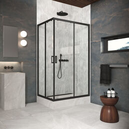 Душевой уголок Vegas-Glass ZA-F Protec 120x100 ZA-F Protec h1900 120*100 02М 01 профиль черный матовый, стекло прозрачное