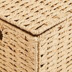 Корзина с крышкой для хранения 38x18x28 см бумага цвет бежевый