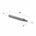Фреза DJTOL AL1LX408 спиральная однозаходная по алюминию, меди, латуни, композитному материалу