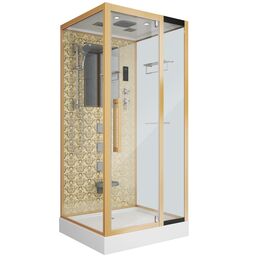Душевая кабина Niagara Luxe 100x90 NG-7714G поддон низкий, стекло прозрачное, профиль золото