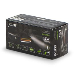 Фонарь налобный Gauss модель GFL412 13W 650lm Li-ion 1200mAh LED