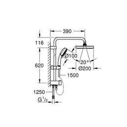 Душевая стойка Grohe New Tempesta Cosmopolitan 200 27394002