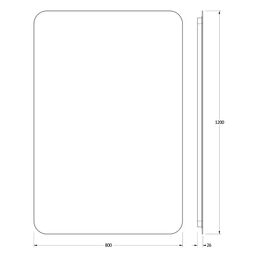 Зеркало Defesto Opti 80x120 38W с LED-подсветкой, ИК выключатель, теплый свет