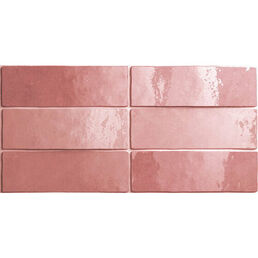 Плитка Equipe ARTISAN Rose Mallow, жаропрочная, глянцевая, розовая, 6,5x20см, 38шт (0.5м2)
