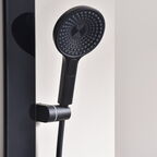 Встраиваемый душевой комплект с верхним душем Black&White Gravity GH-9025-MB черная матовая, с термостатом, с изливом
