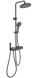 Душевая стойка с гигиеническим душем WONZON & WOGHAND MUSE WW-B3580-MB матовая черная, с термостатом