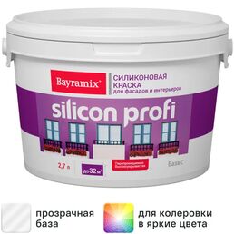 Краска фасадная Bayramix Silicon Profi матовая прозрачная база С 2.7 л