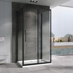 Душевой уголок 100x70 Abber Schwarzer Diamant AG30100BH-S70B-S70B , профиль черный
