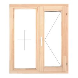 Окно деревянное двустворчатое сосна 1160x970 мм (ВхШ) однокамерный стеклопакет цвет натуральный