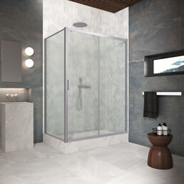 Душевой уголок Vegas-Glass 125x80 ZP+ZPV Protec 125*80 07 02 профиль матовый хром, стекло шиншилла