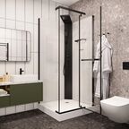 Душевая кабина Ceruttispa 90x90 MiMi90B стекло прозрачное, профиль черный