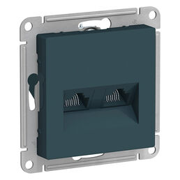 Розетка Шнайдер AtlasDesign двойная rj45+rj45 изумруд (ATN000885)