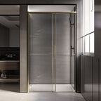 Душевая дверь Veconi Premium Trento 130х200 PTD40-G-130-01-C4  стекло прозрачное, профиль золото