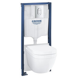 Комплект Инсталляция Grohe Rapid SL 36501000 + подвесной унитаз с микролифтом + кнопка смыва Arena Cosmopolitan + шумоизоляция