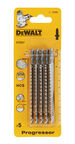 Пилка для лобзика DEWALT DT2057, по дереву из высокоуглеродистой стали, HCS, 116 x 91 x 2-3 x 65 мм, T234X, 5 шт.