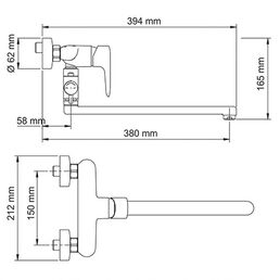 Смеситель Wasserkraft для ванны Vils 5602L