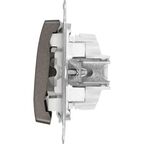 Выключатель встраиваемый Systeme Electric Glossa 2 клавиши с подсветкой цвет графит