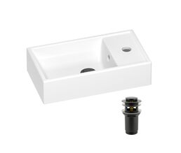 Раковина Wellsee WC Area 202010456 40х22 с донным клапаном в цвете матовый черный