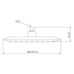 Насадка душевая Wasserkraft серебряная 25х19х6,2 см