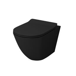 Подвесной унитаз Grossman Color GR-4411BS безободковый, черный с тонкой крышкой микролифт