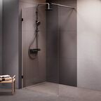 Душевая перегородка Walk In Am.Pm X-Joy 110x195 W94WI-110-F1-BTE стекло прозрачное, профиль черный
