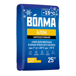Клей для газобетона Волма Блок зимний 25 кг
