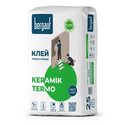 Клей для облицовки печей и каминов Bergauf Keramik Termo огнеупорность 180°С 25 кг