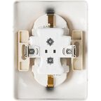 Розетка двойная встраиваемая Systeme Electric Glossa с заземлением со шторками в сборе цвет алюминий