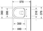 Подвесной унитаз Duravit ME By Starck Rimless 2529090000 + сиденье SoftClose 0020090000