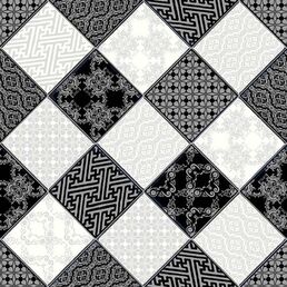 Линолеум полукоммерческий Juteks Strong_RU Plus Chess 4_990D Черный/Серый 2,5 м на 2,5 м