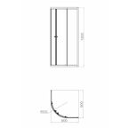 Душевой уголок Domani-Spa Delight 1/4 круга 90x90 см светло-серый профиль прозрачное стекло раздвижной