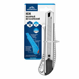 Нож монтажный VertexTools усиленный металлический 18 мм.