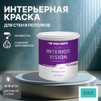 Краска водоэмульсионная для стен и потолков износостойкая матовая Profipaints SILVER INTERIOR VISION 0.9л , Изумруд
