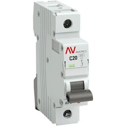 Автоматический выключатель EKF Averes AV-6 1P C20 А 6 кА mcb6-1-20C-av