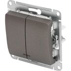Выключатель встраиваемый Systeme Electric Glossa 2 клавиши с подсветкой цвет графит
