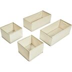 Набор коробок без крышки 15x11x31/15x11x15 см полиэстер цвет бежевый 4 шт