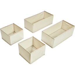 Набор коробок без крышки 15x11x31/15x11x15 см полиэстер цвет бежевый 4 шт